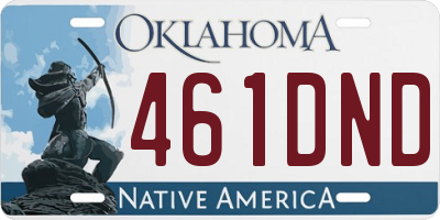 OK license plate 461DND