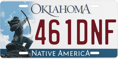 OK license plate 461DNF