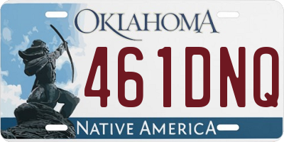 OK license plate 461DNQ