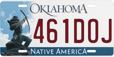 OK license plate 461DOJ