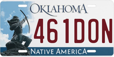 OK license plate 461DON