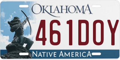 OK license plate 461DOY