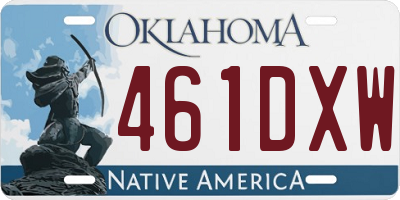 OK license plate 461DXW