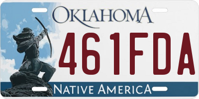 OK license plate 461FDA