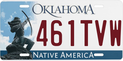 OK license plate 461TVW