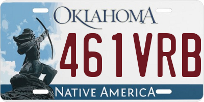 OK license plate 461VRB