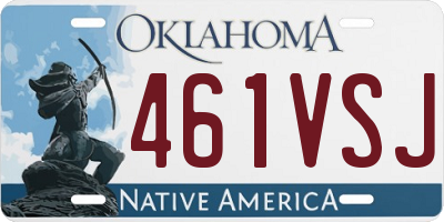 OK license plate 461VSJ