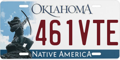 OK license plate 461VTE
