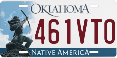 OK license plate 461VTO