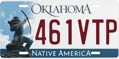 OK license plate 461VTP