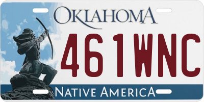 OK license plate 461WNC