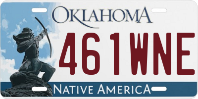 OK license plate 461WNE