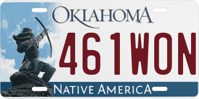 OK license plate 461WON