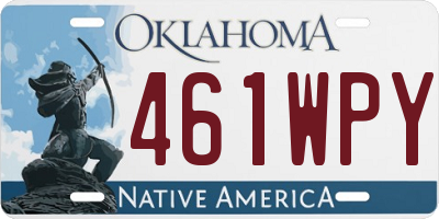 OK license plate 461WPY