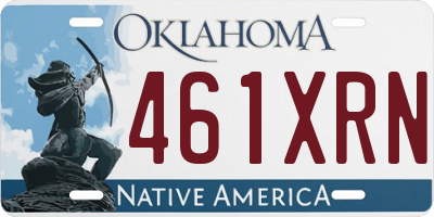 OK license plate 461XRN
