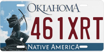 OK license plate 461XRT