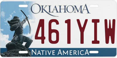 OK license plate 461YIW