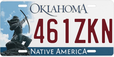 OK license plate 461ZKN