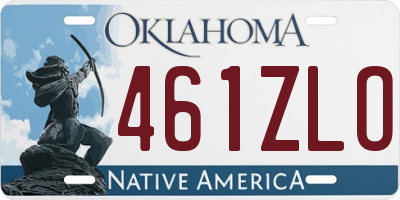 OK license plate 461ZLO