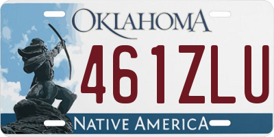 OK license plate 461ZLU