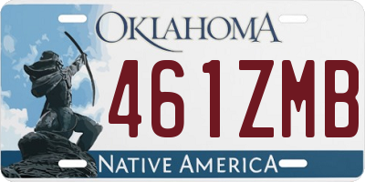 OK license plate 461ZMB