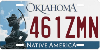 OK license plate 461ZMN