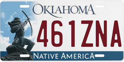 OK license plate 461ZNA