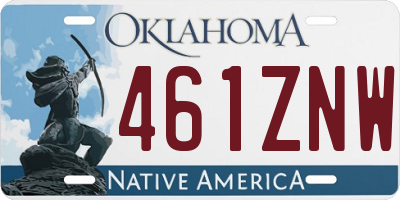 OK license plate 461ZNW