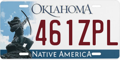 OK license plate 461ZPL