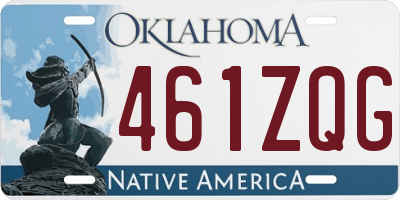 OK license plate 461ZQG