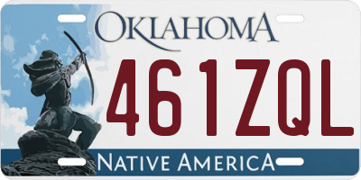 OK license plate 461ZQL