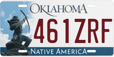OK license plate 461ZRF