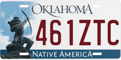 OK license plate 461ZTC