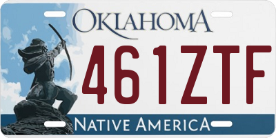 OK license plate 461ZTF