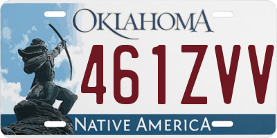 OK license plate 461ZVV