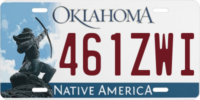 OK license plate 461ZWI