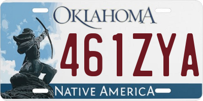 OK license plate 461ZYA