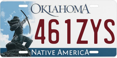 OK license plate 461ZYS