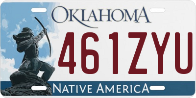 OK license plate 461ZYU