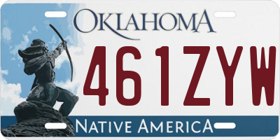 OK license plate 461ZYW