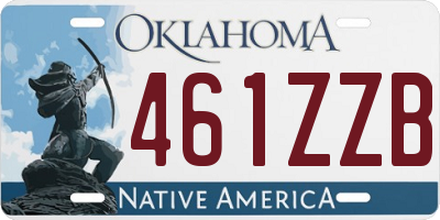 OK license plate 461ZZB