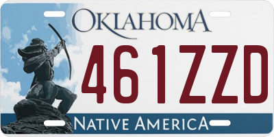 OK license plate 461ZZD