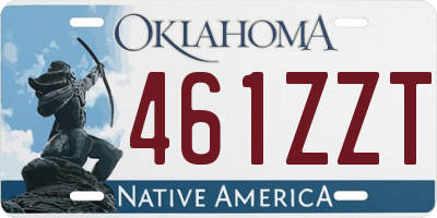 OK license plate 461ZZT