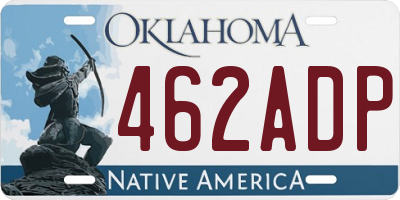 OK license plate 462ADP