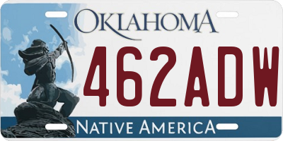 OK license plate 462ADW