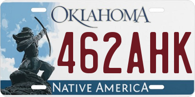 OK license plate 462AHK