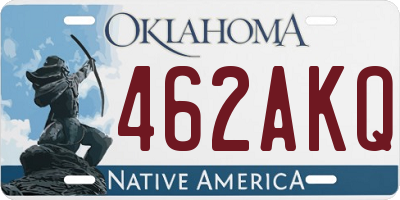 OK license plate 462AKQ
