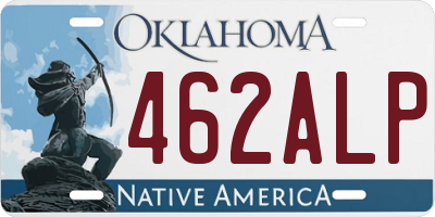 OK license plate 462ALP