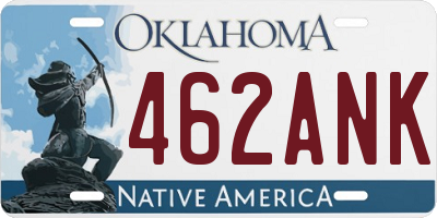 OK license plate 462ANK