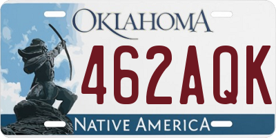 OK license plate 462AQK